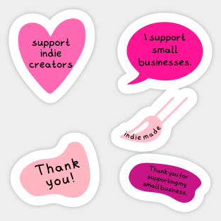 Thank You for Supporting Indie Business | Crafter | Creator Sticker